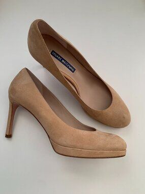 Stuart Weitzman Tan Suede Pointed-Toe Pumps size 6